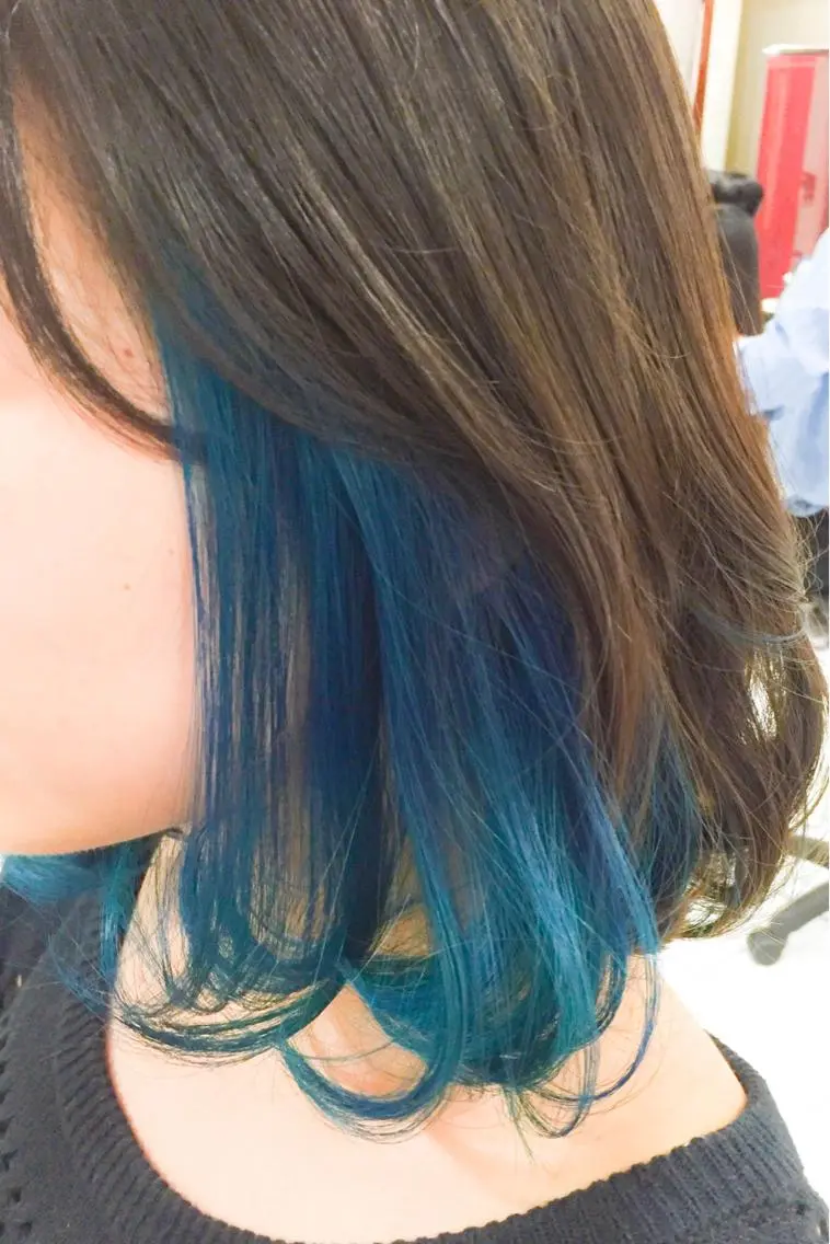ショート カラー ブルーカラー インナーカラー モテ髪透明感❤️ デイズヘアカラーのヘアスタイル