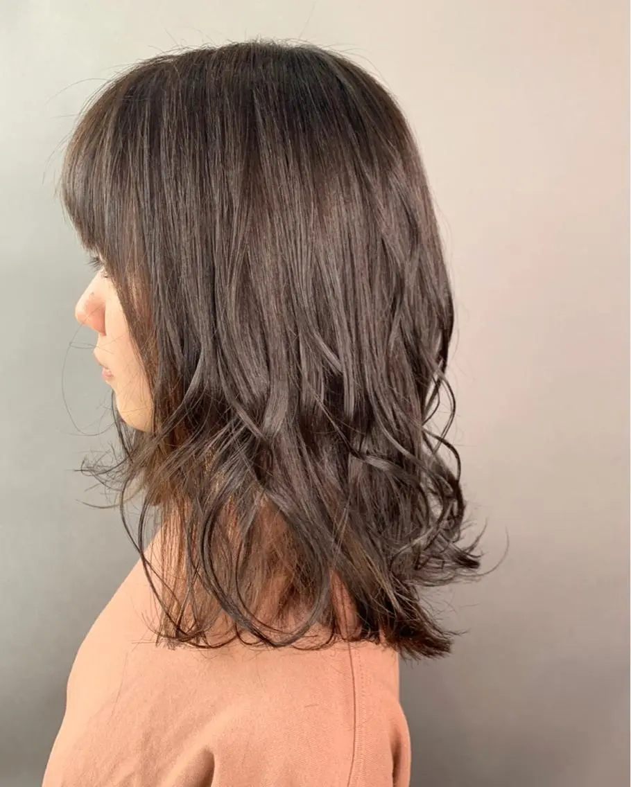 ミディアム カラー ヘアカラー 福森 みずきのヘアスタイル