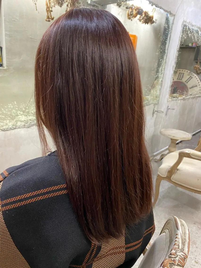 セミロング カラー ブラウンカラー ピンクカラー ピンクブラウン お任せヘア☘️☘️ 及川渚のヘアスタイル