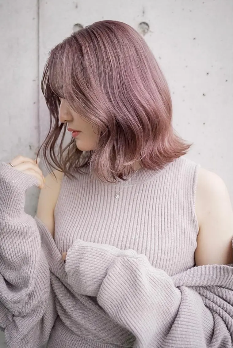 ミディアム カラー ラベンダーカラー ピンクカラー ピンクラベンダー 清水 亮太/赤み消しカラーのヘアスタイル