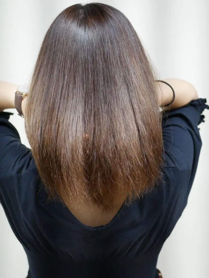 セミロング パーマ 縮毛矯正 森田 一輝のヘアスタイル