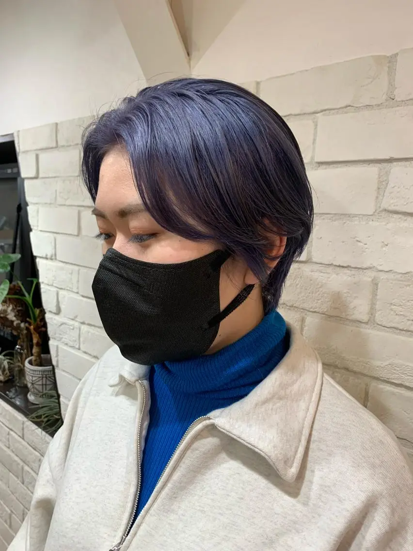 ショート カラー アッシュ ラベンダーカラー ラベンダーグレー 🐝岡本 柚葉🐝のヘアスタイル