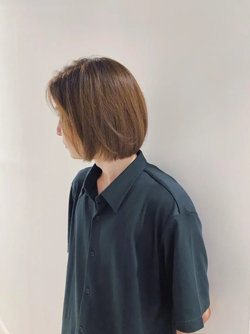 ショート カラー ボブパーマコテ巻き風 パーマNo1深江秀平のヘアスタイル