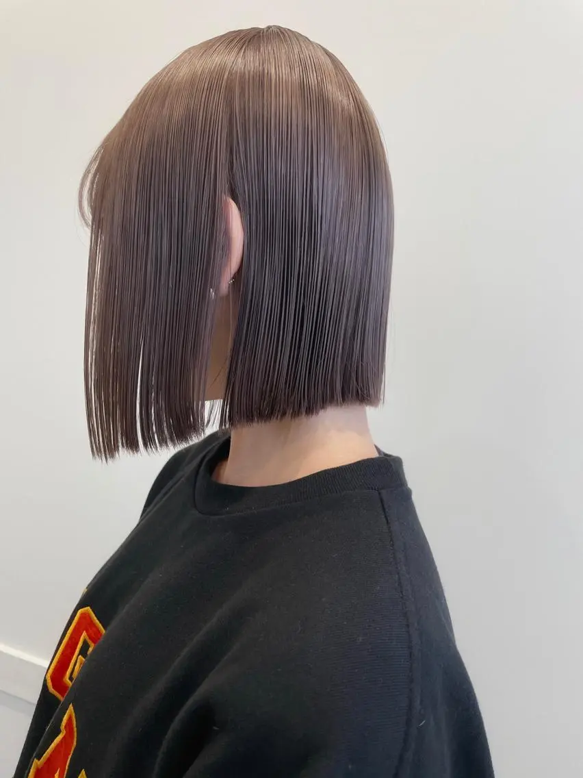 ショート カラー ベージュカラー ボブ メンズ特化 パーマ/オザワのヘアスタイル