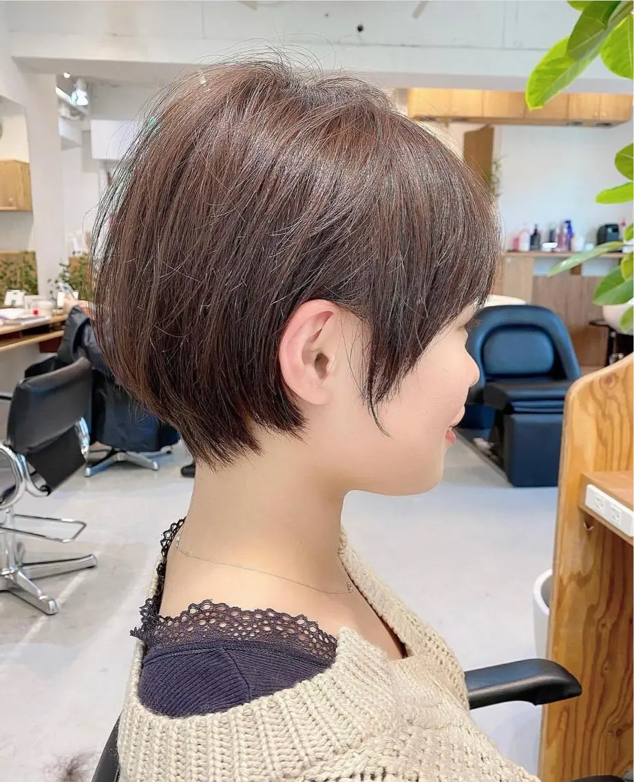 ショート カラー ショートヘア カット ヘアカラー トリートメント 👑ボブはお任せ ミヤノ👑のヘアスタイル