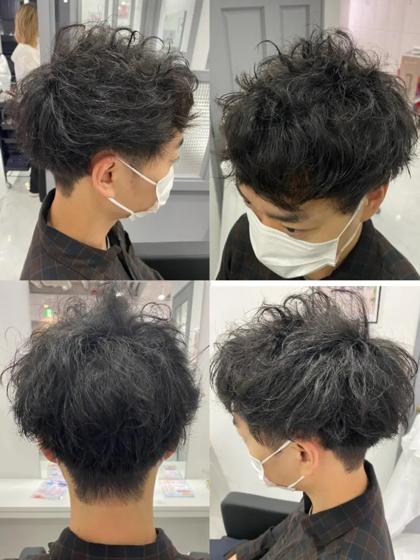 ショート カラー パーマ ヘアアレンジ メンズ カット 🔥メンズパーマ 特化 渡辺一翔のヘアスタイル
