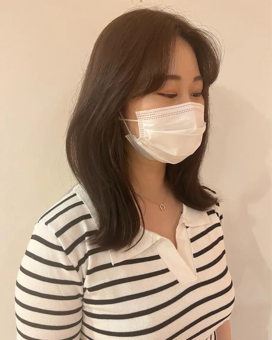 ミディアム くびれヘア 韓国風ヘア 菅原リキヤ くびれレイヤーヘアのヘアスタイル
