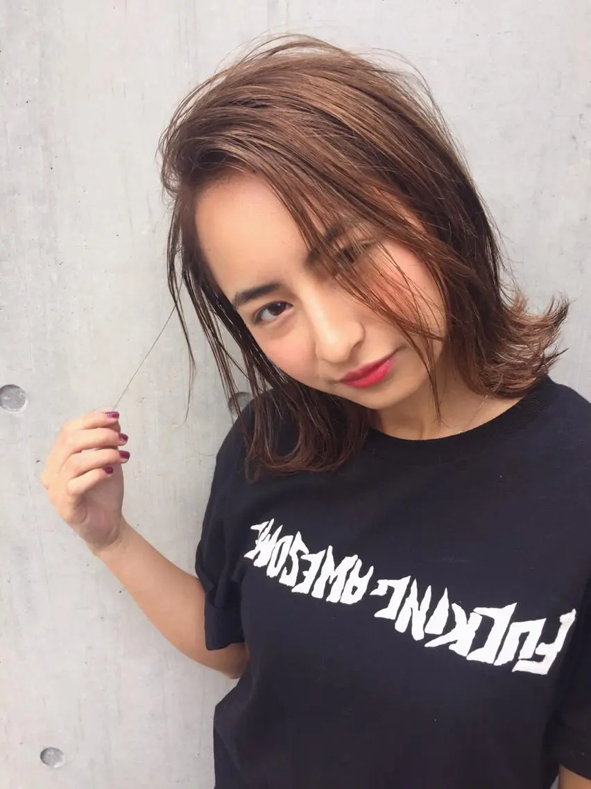ショート ミディアム 外ハネヘア カット トリートメント 透明感カラー🌿ボブ ✨飛田　ケイのヘアスタイル