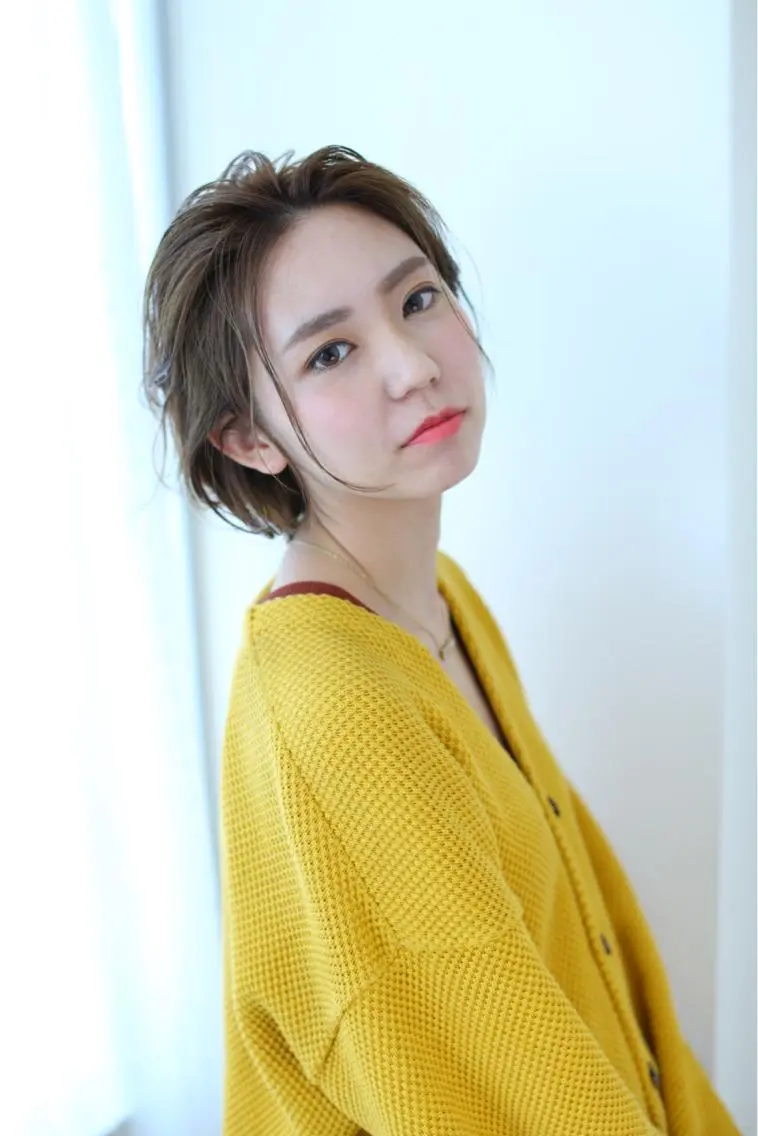 ショート カラー 透明感カラー グレージュ ヘアカラー トリートメント ボブウルフ/ボブ Satsuki【名駅のヘアスタイル