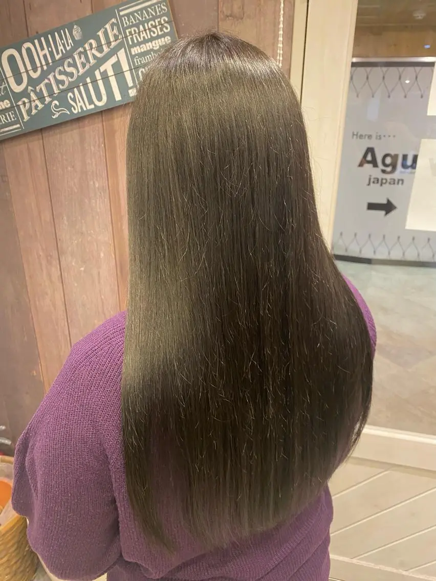 ロング カラー 透明感カラー 40代以降の 縮毛矯正専門家のヘアスタイル