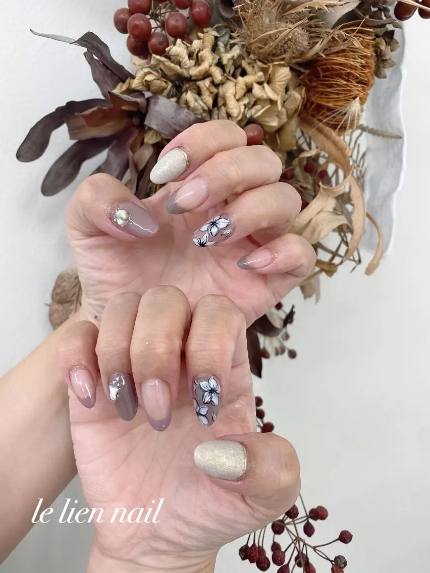ネイル アートネイル 持ち込み ニュアンスネイル le lien nailのネイルデザイン