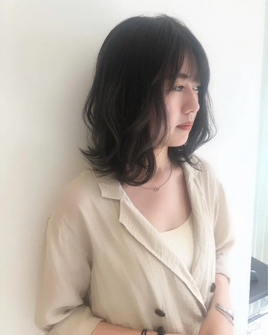 ミディアム 似合わせカット 迫留由弥のヘアスタイル