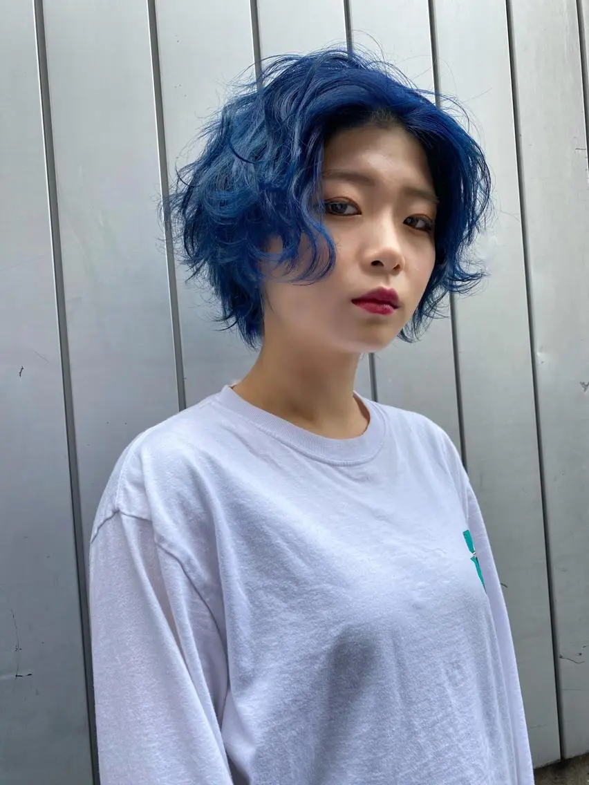ショート カラー ブリーチ ブルーカラー ダブルカラー ハイトーンカラー イルミナカラー ヘアカラー トリートメント ヘアセット 🧡色落ちまで2度 楽しめる🧡ヨシキのヘアスタイル