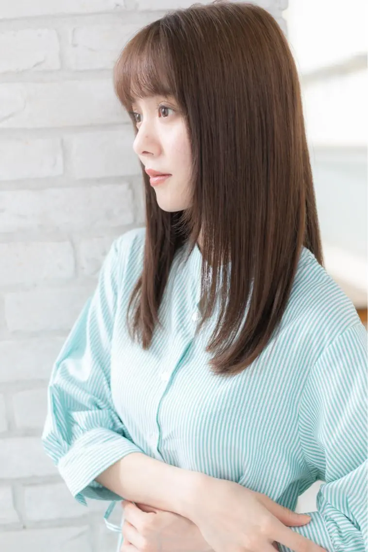 ロング パーマ ストレートパーマ 佐川 友里のヘアスタイル