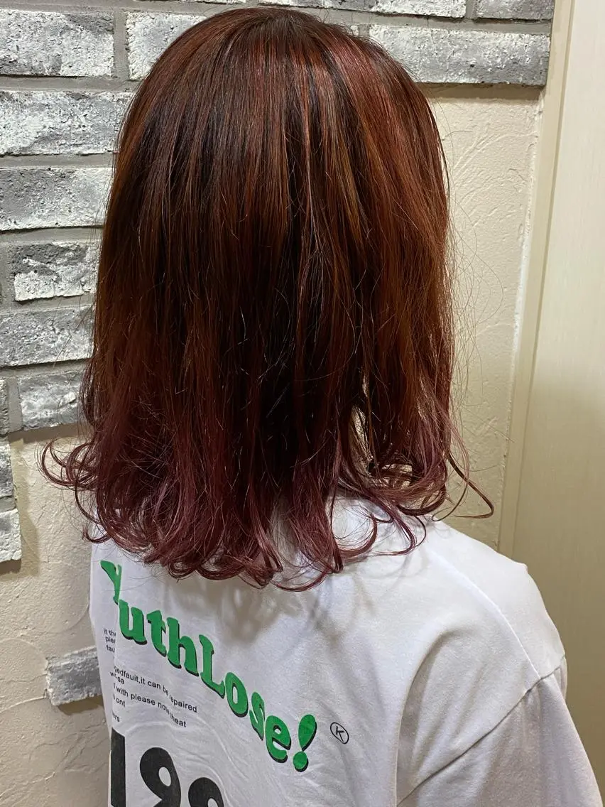 セミロング カラー カット ヘアカラー 安島(あじま) 慎(まこと)のヘアスタイル