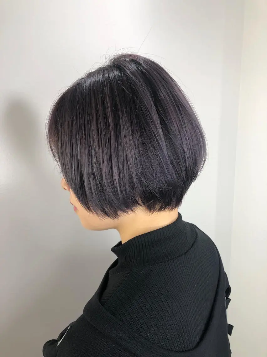 ショート カラー 丸みショート ラベンダーカラー ラベンダーグレー くびれヘア ショートヘア カット ヘアセット ☕️ベージュカラー 内藤光哉☕️のヘアスタイル