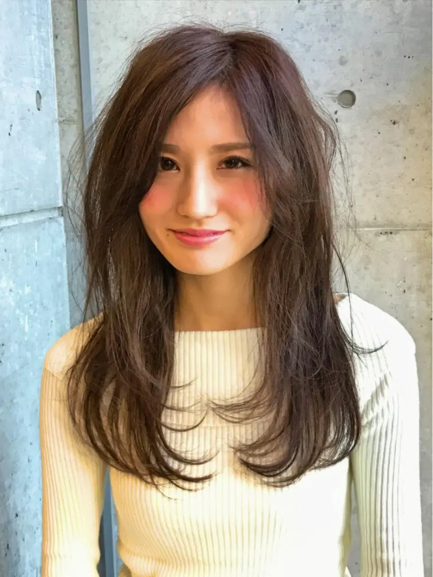 ロング カラー アッシュ ピンクカラー ピンクアッシュ 大栗 佑也  髪質改善のヘアスタイル