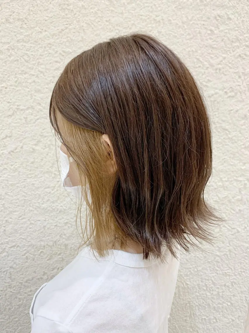 ショート カラー インナーカラー ボブ 外ハネヘア NYNY四條畷店 森　亮人のヘアスタイル