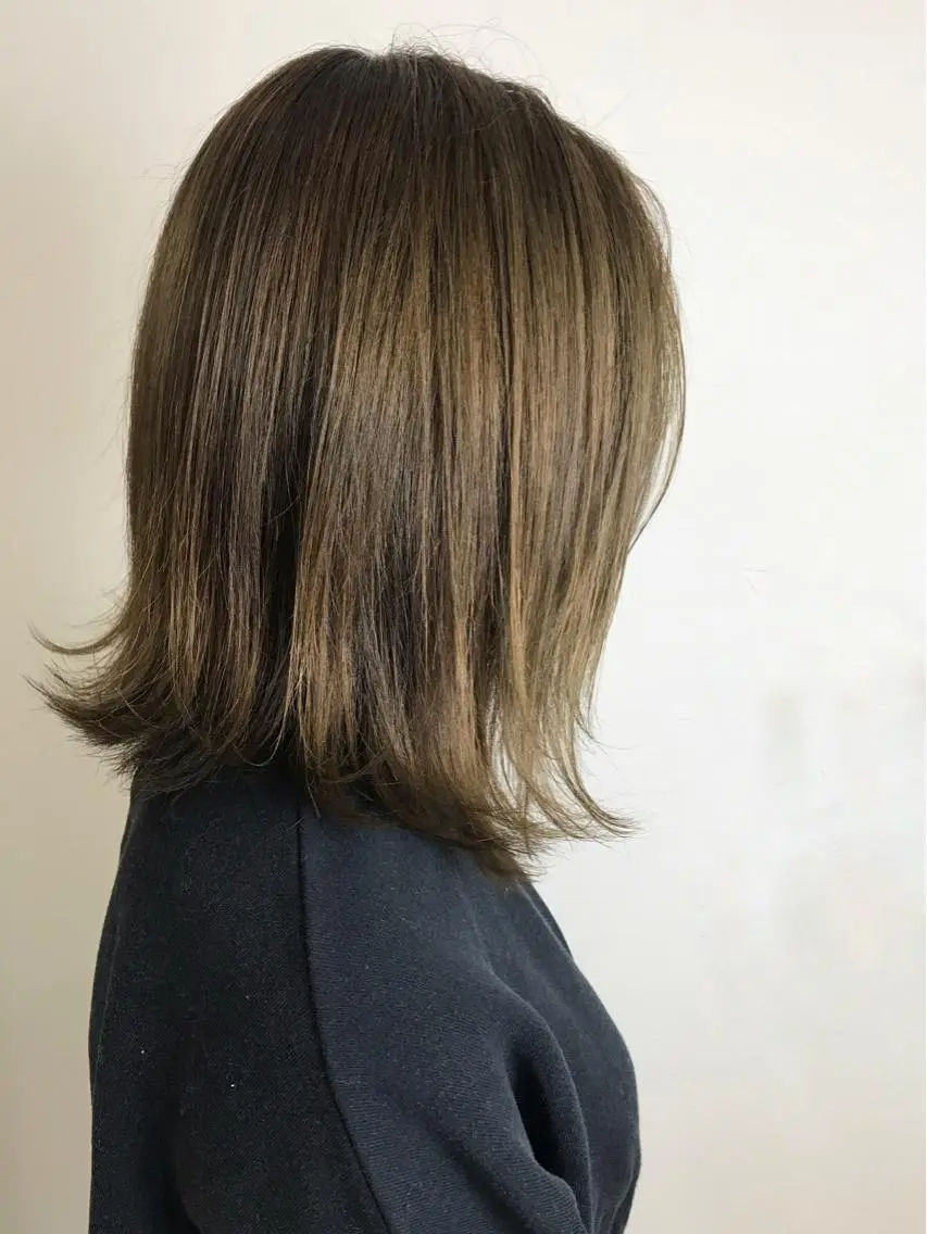 ミディアム カラー カット ヘアカラー 湯浅 了一のヘアスタイル