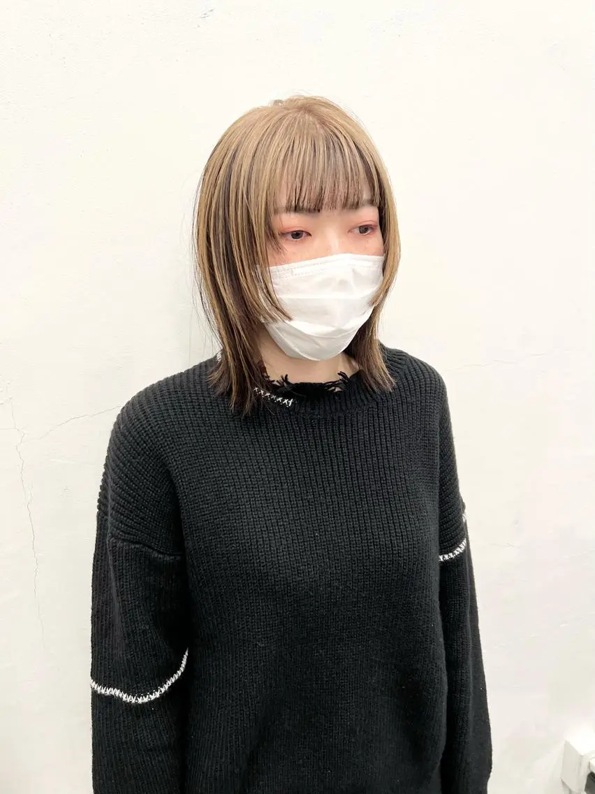 ミディアム カラー ヘアアレンジ 顔まわりレイヤー レイヤーカット 小顔カット カット HARU//原宿🤍 リピート率NO.1のヘアスタイル