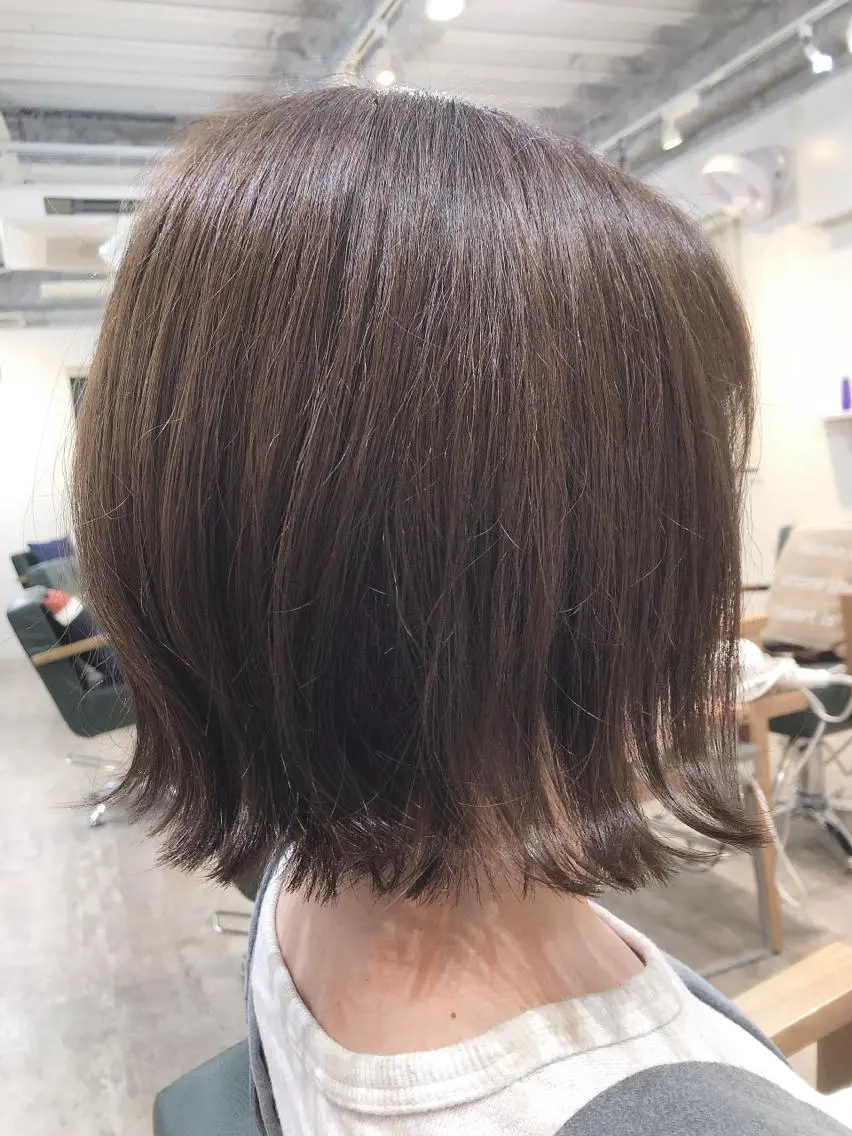 ショート ボブ 外ハネヘア カット パーマ トリートメント 菊池 貢平のヘアスタイル