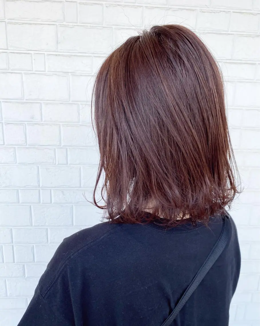 ミディアム カット 縮毛矯正 トリートメント 髪質改善と艶カラー 💎坂田 裕紀のヘアスタイル