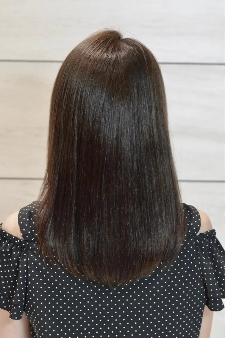 ミディアム カラー パーマ ストレートパーマ テラモト カズヨシのヘアスタイル
