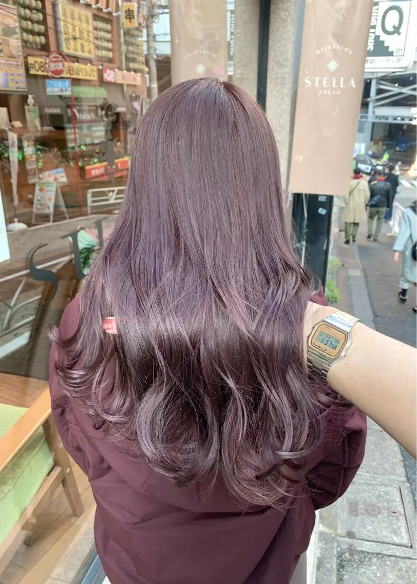 セミロング カラー ベージュカラー ラベンダーカラー ラベンダーベージュ 矢野 晃平のヘアスタイル