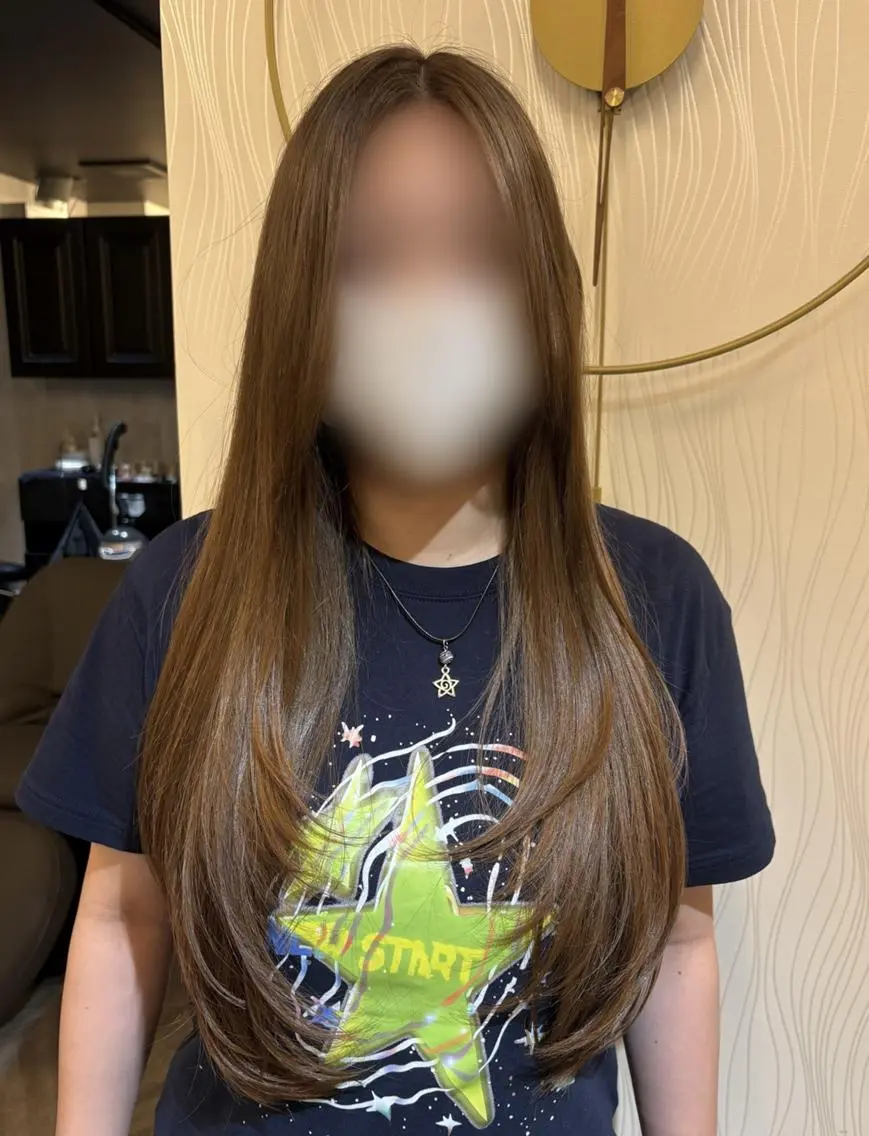 ロング カラー ブリーチ ブラウンカラー ナチュラルブラウン ブリーチなしカラー ヘアカラー トリートメント ルミエール ブリーチ/ハイトーンのヘアスタイル