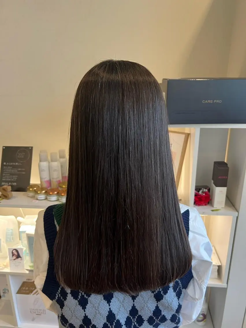 ロング カット 縮毛矯正 トリートメント 竹添 有梨沙のヘアスタイル