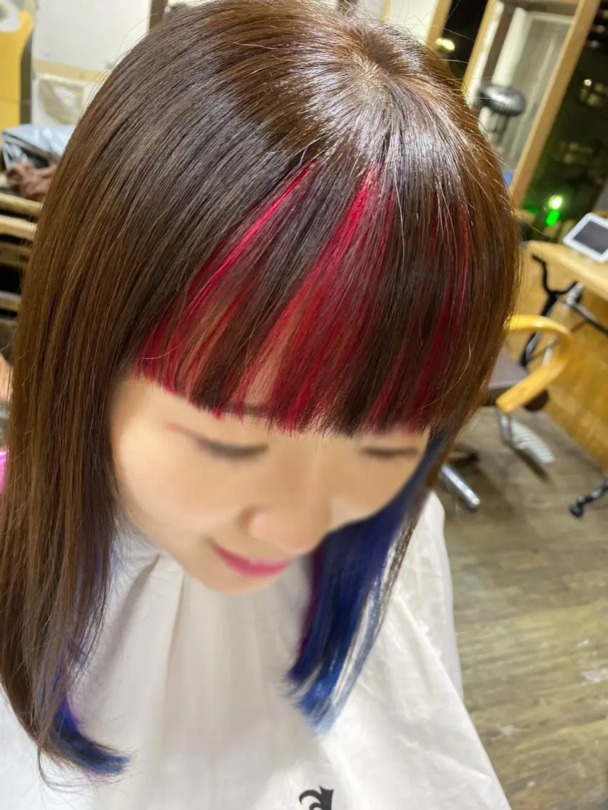 セミロング カラー IwAsh大和駅前店 河野亜里香のヘアスタイル