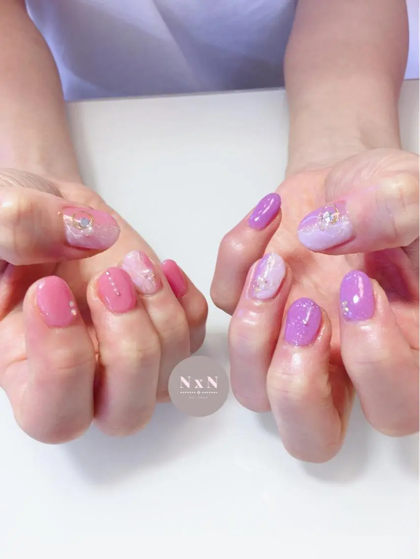 ネイル ジェルネイル ぷっくりネイル nail salon N×Nのネイルデザイン