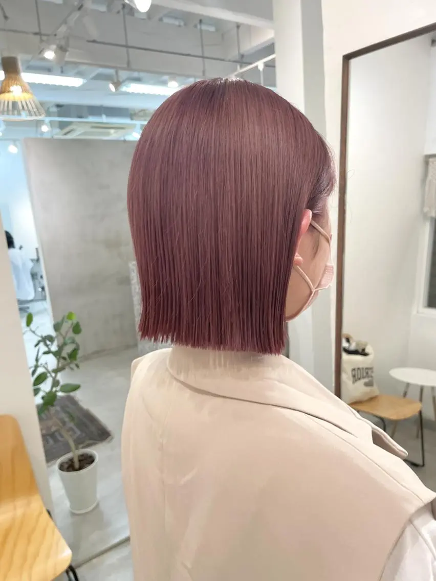 ミディアム カラー ブリーチ ケアブリーチ ピンクカラー ヘアカラー ブリーチカラーが人気 onnuのヘアスタイル