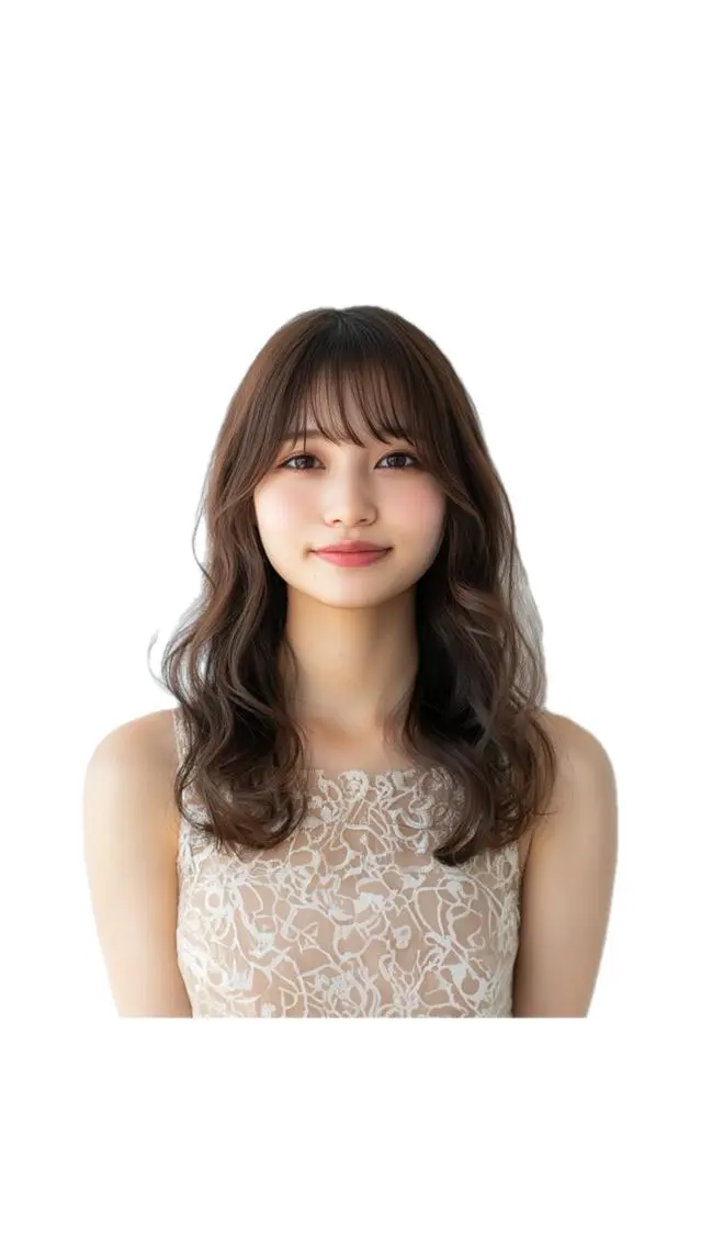 ミディアム カラー 東浦　髪質改善カラー 透明感カラーのヘアスタイル