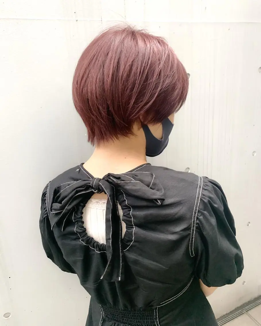 ショート カラー ボルドーカラー 垢抜けヘア♡柔らかい カラー/mihoのヘアスタイル