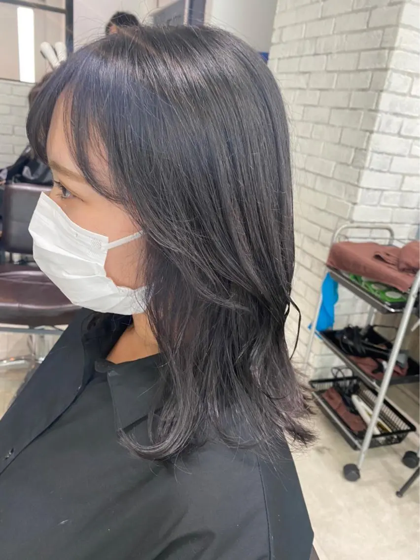 ミディアム カラー アディクシーカラー ブリーチ シルバー カット ヘアカラー 🌿ニュアンス/髪質 改善🌿Fukudaのヘアスタイル