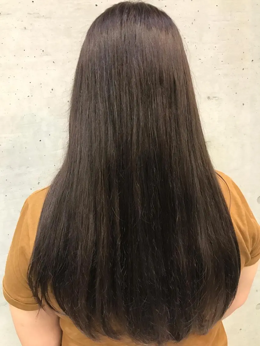 ロング カラー 透明感カラー グレージュ ハイライトカラー ハイライト 大栗 佑也  髪質改善のヘアスタイル
