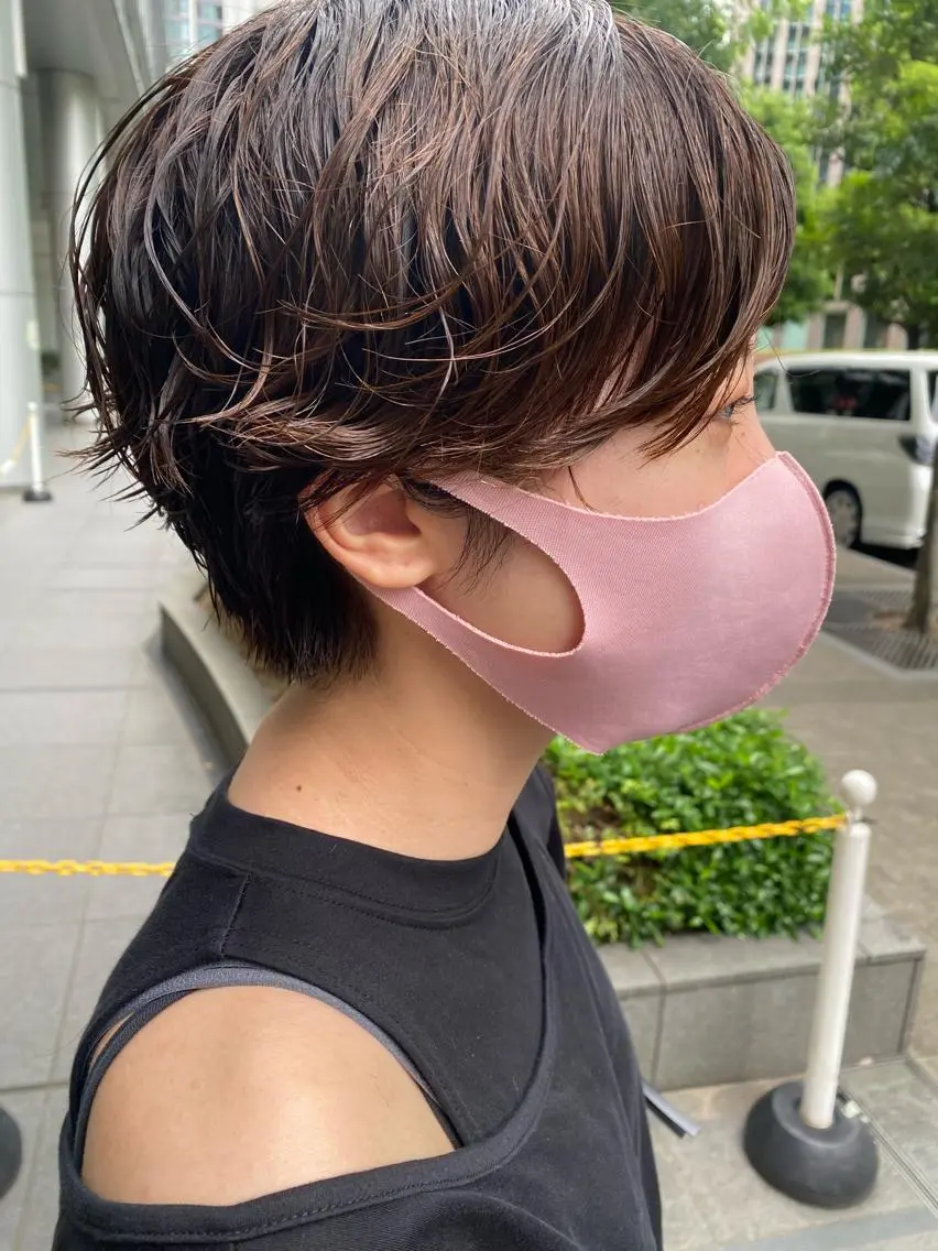 ショート 透明感ニュアンス 柔らかstyle🤍のヘアスタイル