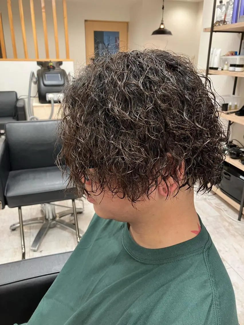 ミディアム パーマ メンズ カット パーマ メンズ特化/パーマ/ フェードWATARUのヘアスタイル