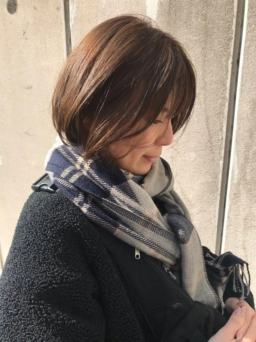 ミディアム カット ヘアカラー トリートメント ayane⭐️ボブ・ ショート・パーマのヘアスタイル