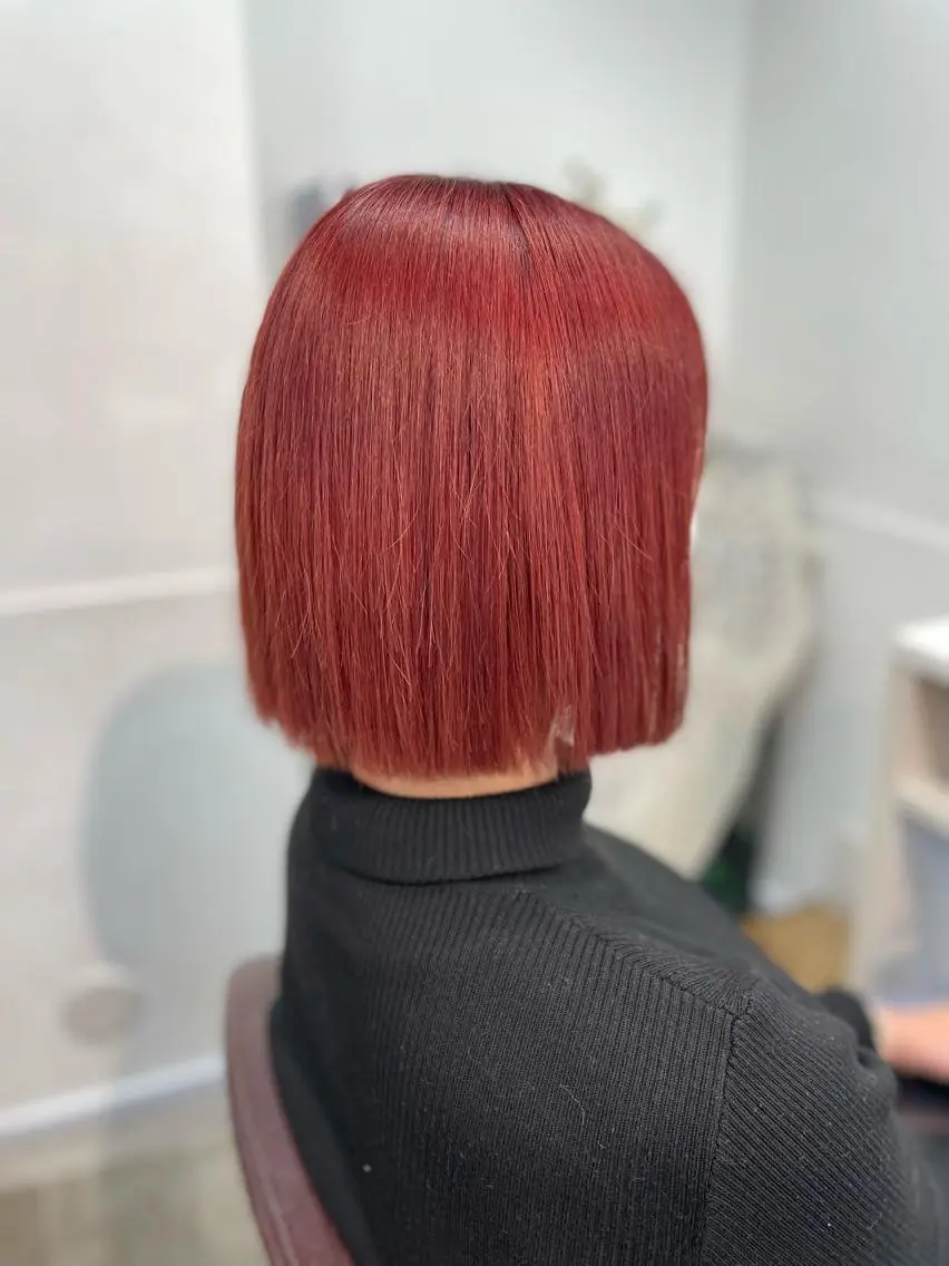 ショート カラー ヘアカラー トリートメント ヘアセット 韓国ヘア🤍髪質改善 🇰🇷AKANEのヘアスタイル