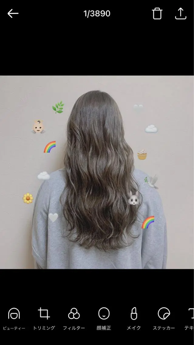 ロング カラー 透明感カラー 曲がる縮毛矯正 LIBER 岩名のヘアスタイル