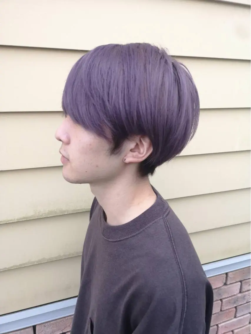 ショート カラー パーマ ヘアアレンジ メンズ キッズ マツエク・マツパ メンズハイトーン ハイトーンカラー ラベンダーカラー スパイキー/フェザー /波巻き/かいとのヘアスタイル