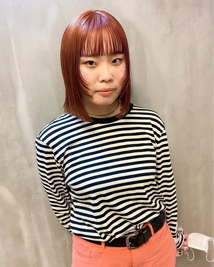 ショート カラー パーマ ヘアアレンジ デザインカラー/ボブ ブリーチカラー/ユリのヘアスタイル