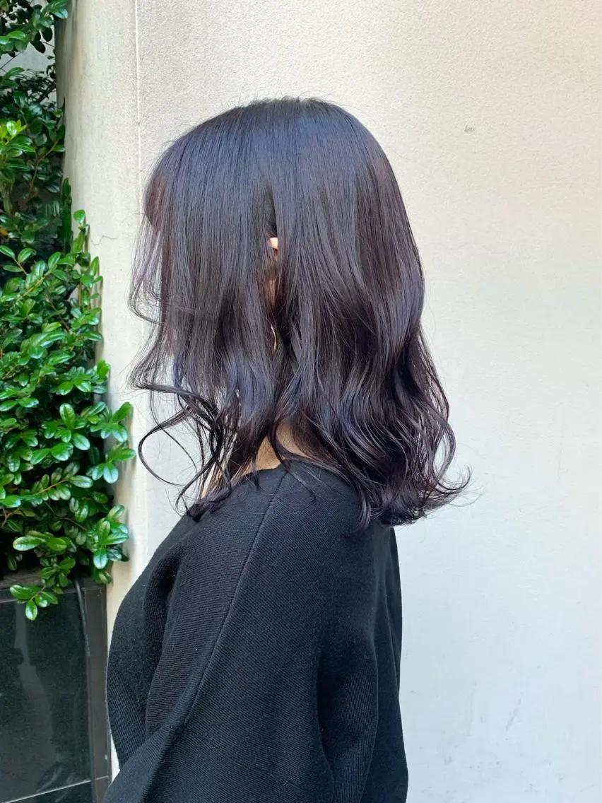 ミディアム カラー グレージュ ラベンダーカラー ラベンダーグレージュ ラベンダーグレー 矢野 晃平のヘアスタイル