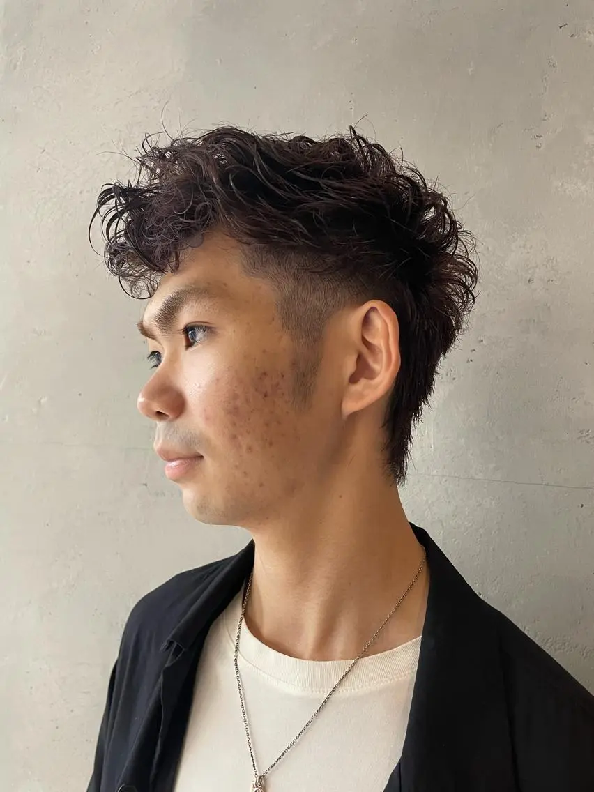 ショート パーマ メンズ 骨格補正カット✂︎ 🌟菅野陽介🌟のヘアスタイル
