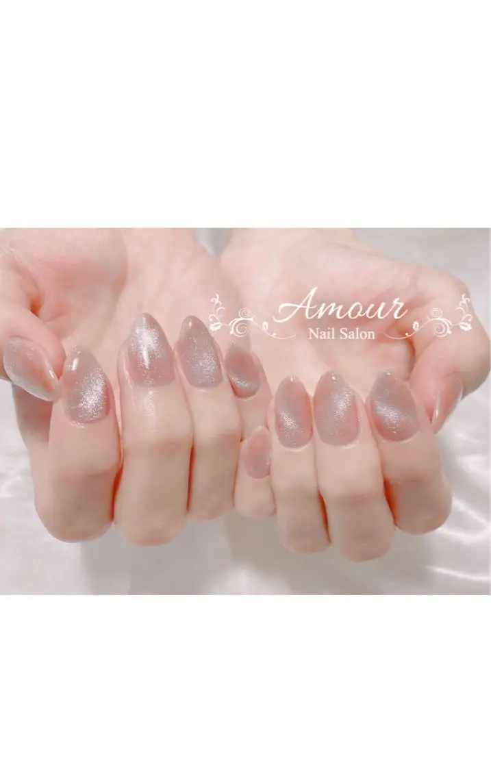 ネイル マグネットネイル マグネットワンカラー ワンカラーネイル nailsalon ♡amour♡のネイルデザイン