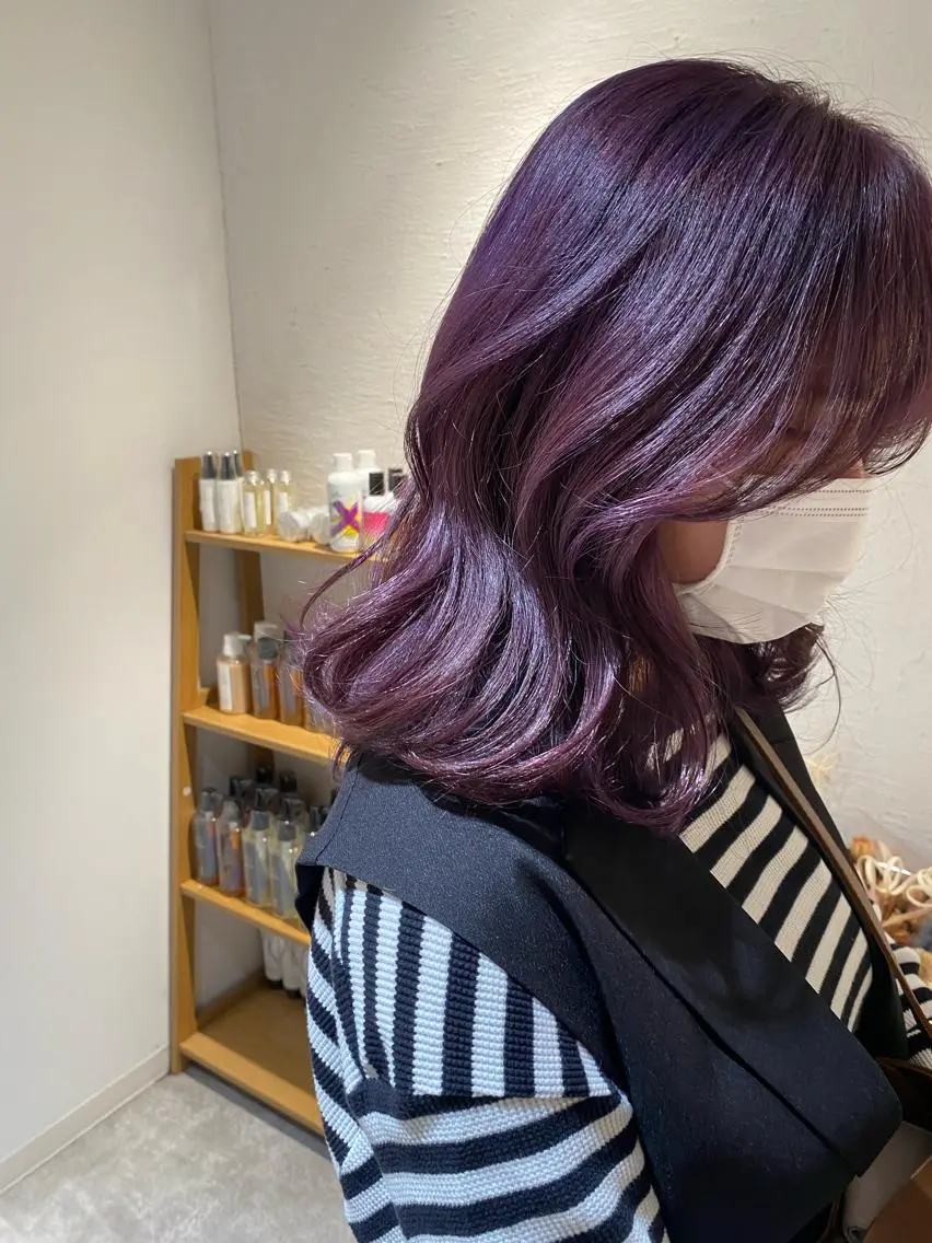 セミロング カラー ブリーチ カット ヘアカラー オスズ 🎀´-のヘアスタイル