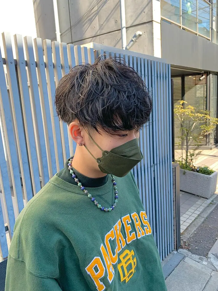 パーマ メンズ マッシュ チバ タクミのヘアスタイル