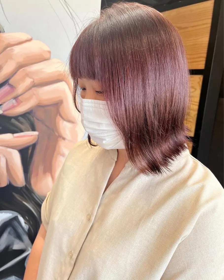 ミディアム カラー パーマ ヘアアレンジ メンズ キッズ ネイル マツエク・マツパ アイブロウ ミディアムパーマ メンズパーマ ブラウンカラー ケアカラー 透明感カラー 久木原 ゆりのヘアスタイル